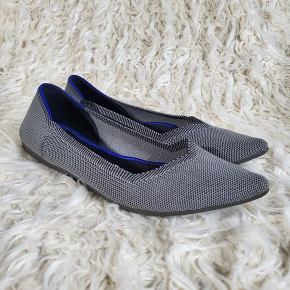Rothy's Gray Textile The Point Flat Comfort Slip On Women’s US 9.5 - Picture 1 of 9
